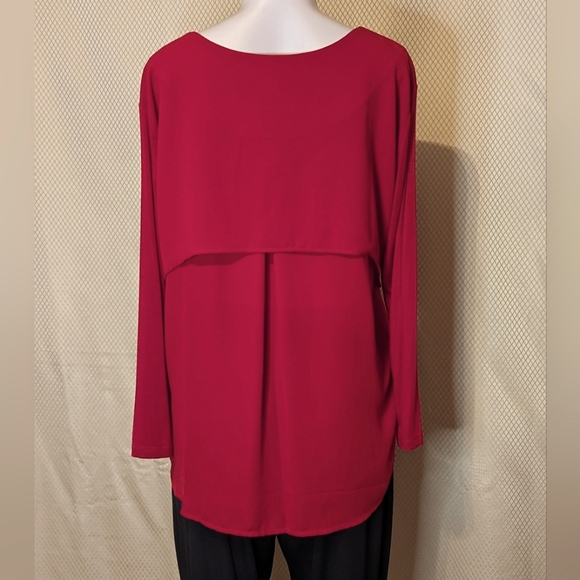 Dark Red Layered Top - Picture 5 of 7